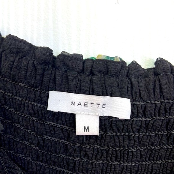 Maette - Black Tropical Colorful Multi Purpose Lined Midi Dress Size Medium - Picture 9 of 12